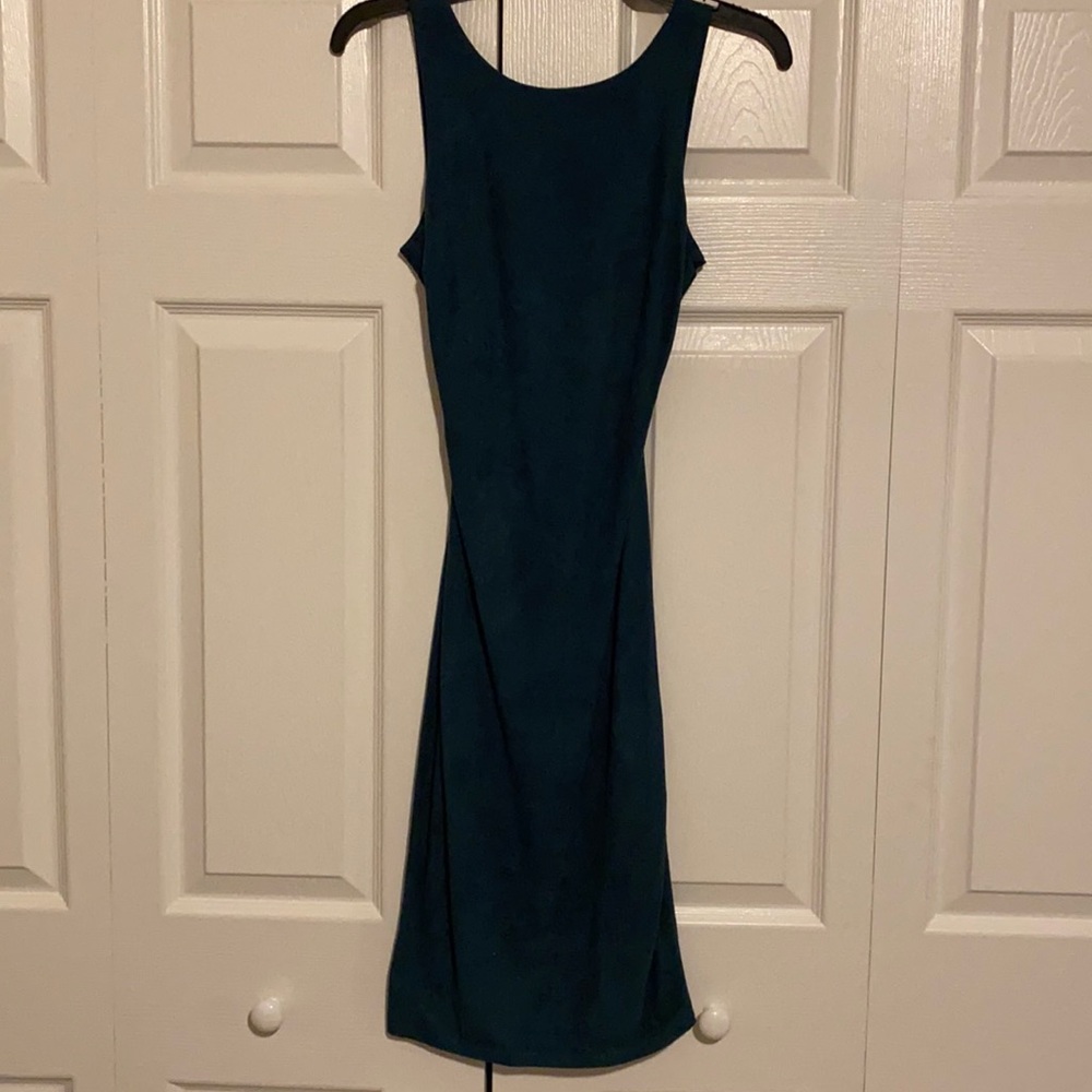 Olive green midi-dress